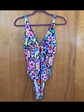 Floral One-Piece Swimsuit in Bright Multi